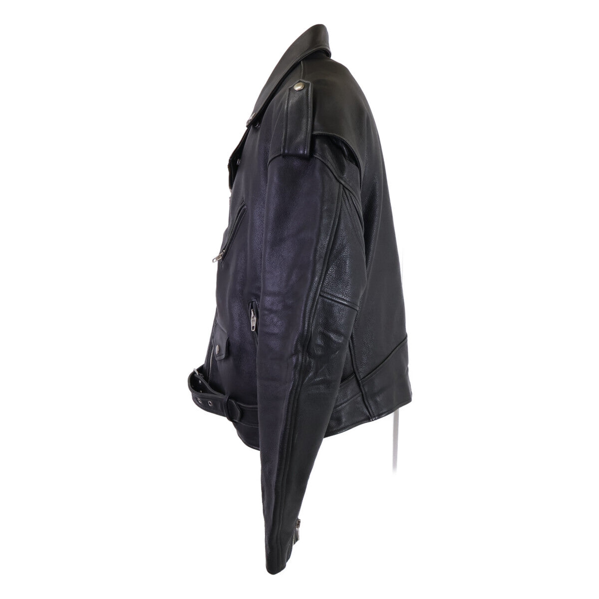 BALENCIAGA 485711 Painted Biker Jacket Black Size 48