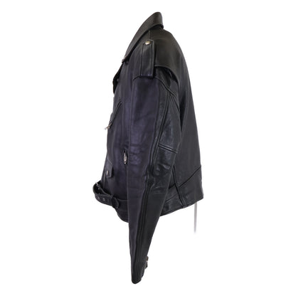BALENCIAGA 485711 Painted Biker Jacket Black Size 48