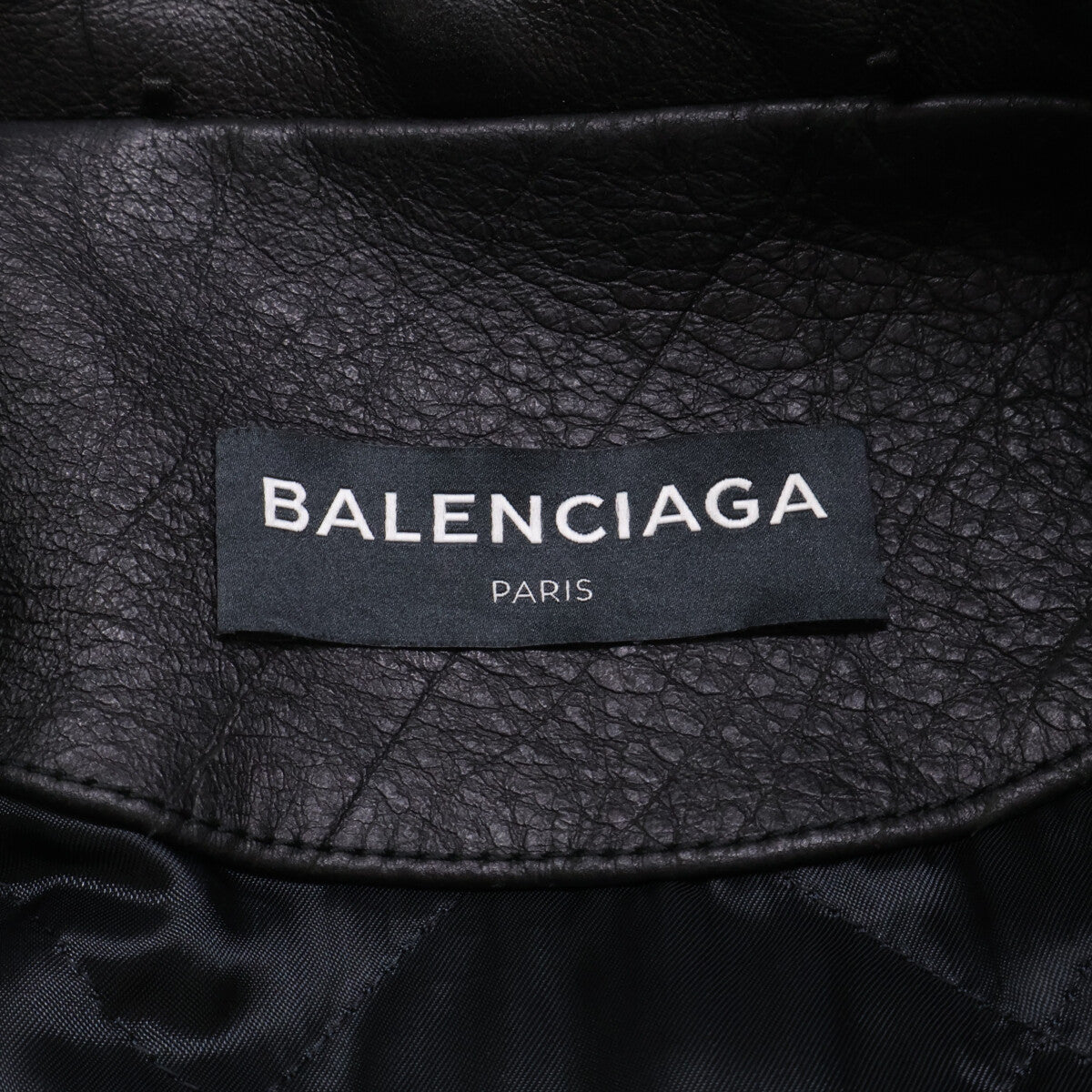 BALENCIAGA 485711 Painted Biker Jacket Black Size 48
