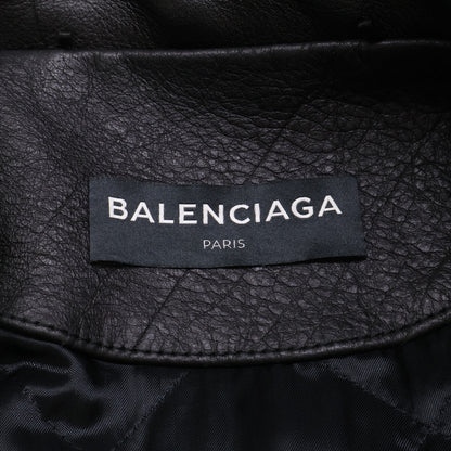 BALENCIAGA 485711 Painted Biker Jacket Black Size 48