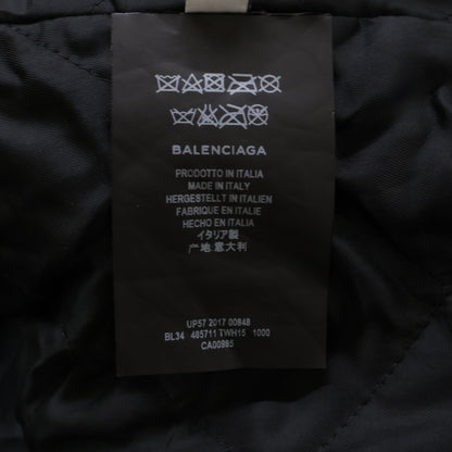 BALENCIAGA 485711 Painted Biker Jacket Black Size 48