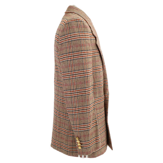 GUCCI x adidas Brown Glencheck Breasted Jacket Size 44