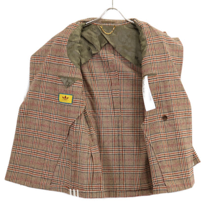 GUCCI x adidas Brown Glencheck Breasted Jacket Size 44