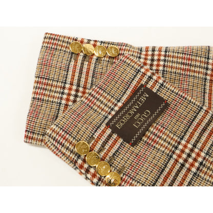 GUCCI x adidas Brown Glencheck Breasted Jacket Size 44