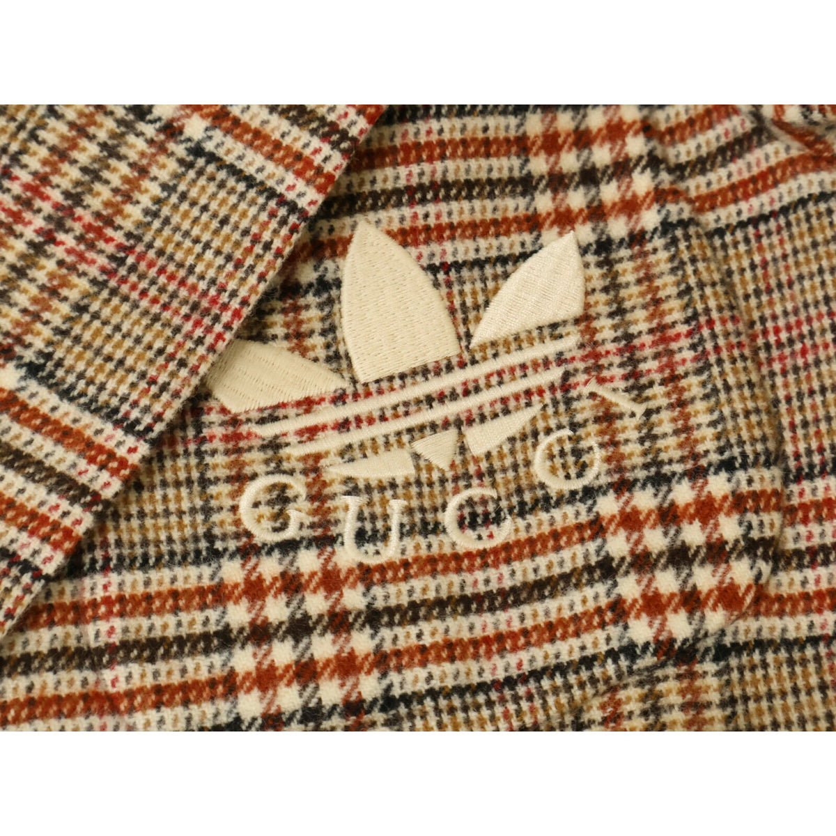 GUCCI x adidas Brown Glencheck Breasted Jacket Size 44