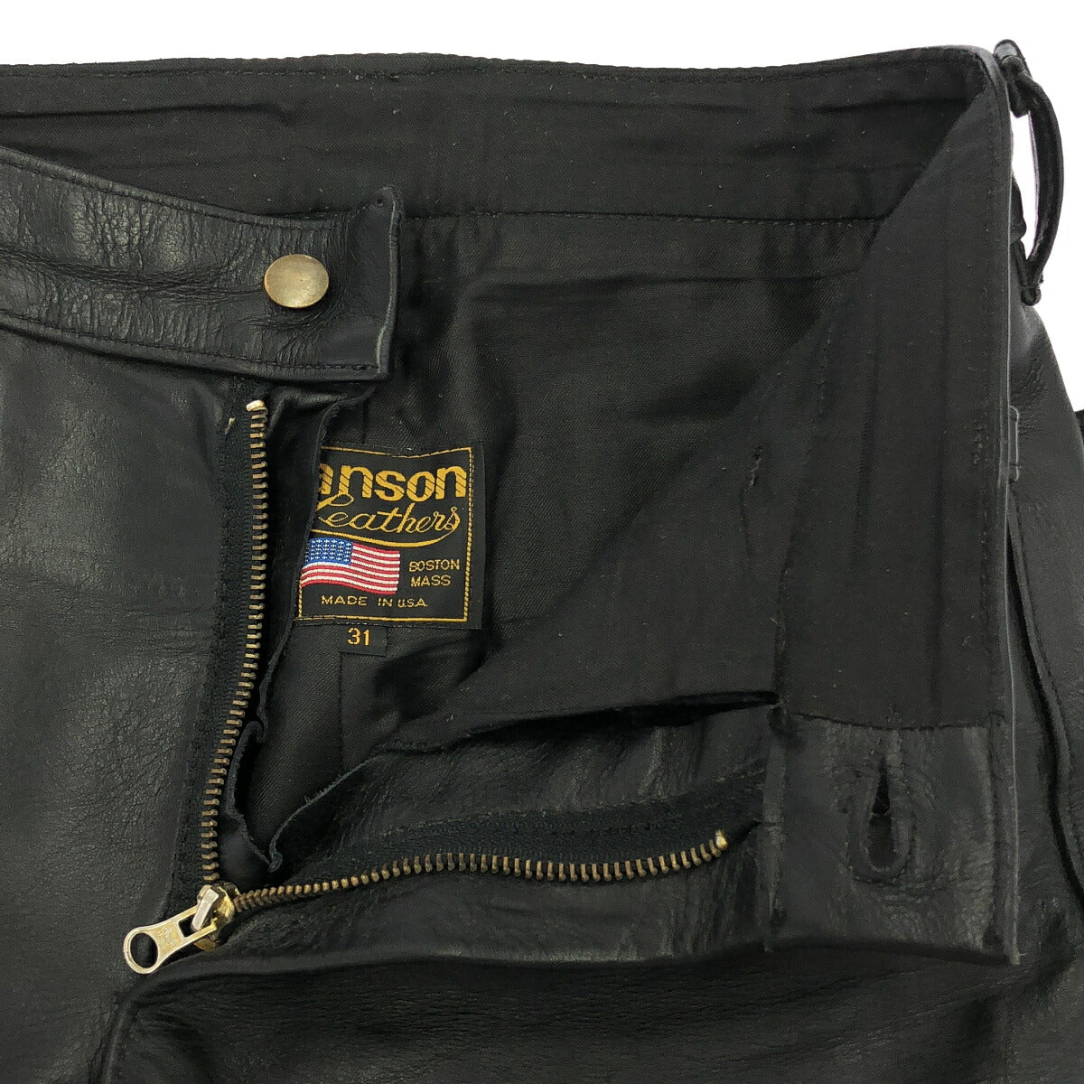 VANSON Black Leather Pants Size 31