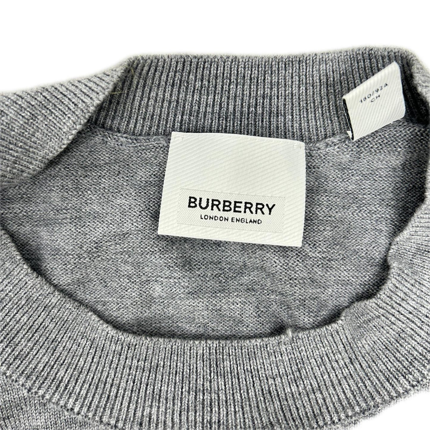 BURBERRY Gray Oak Leaf Crest Knit Sweater Size S