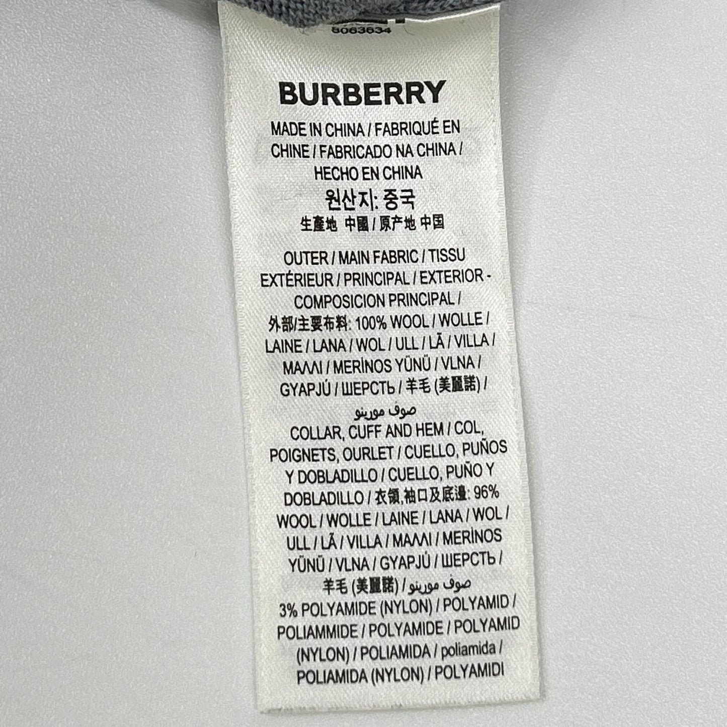 BURBERRY Gray Oak Leaf Crest Knit Sweater Size S