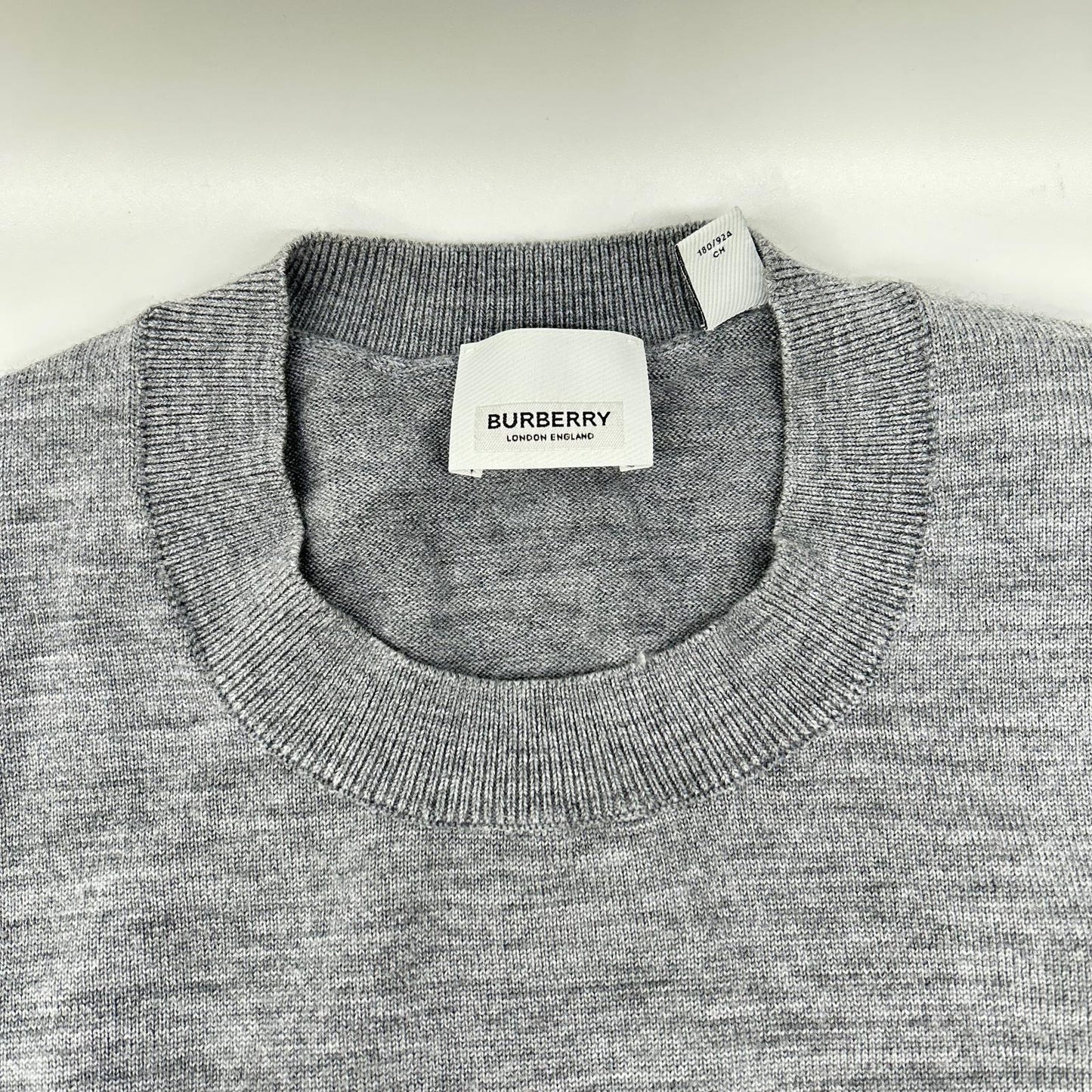 BURBERRY Gray Oak Leaf Crest Knit Sweater Size S
