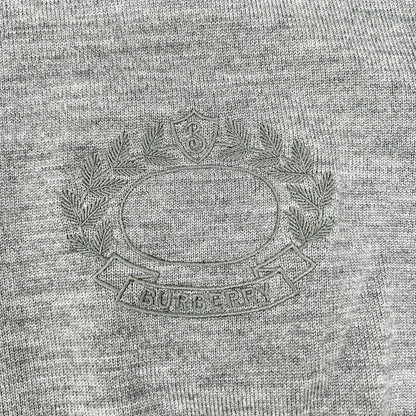 BURBERRY Gray Oak Leaf Crest Knit Sweater Size S