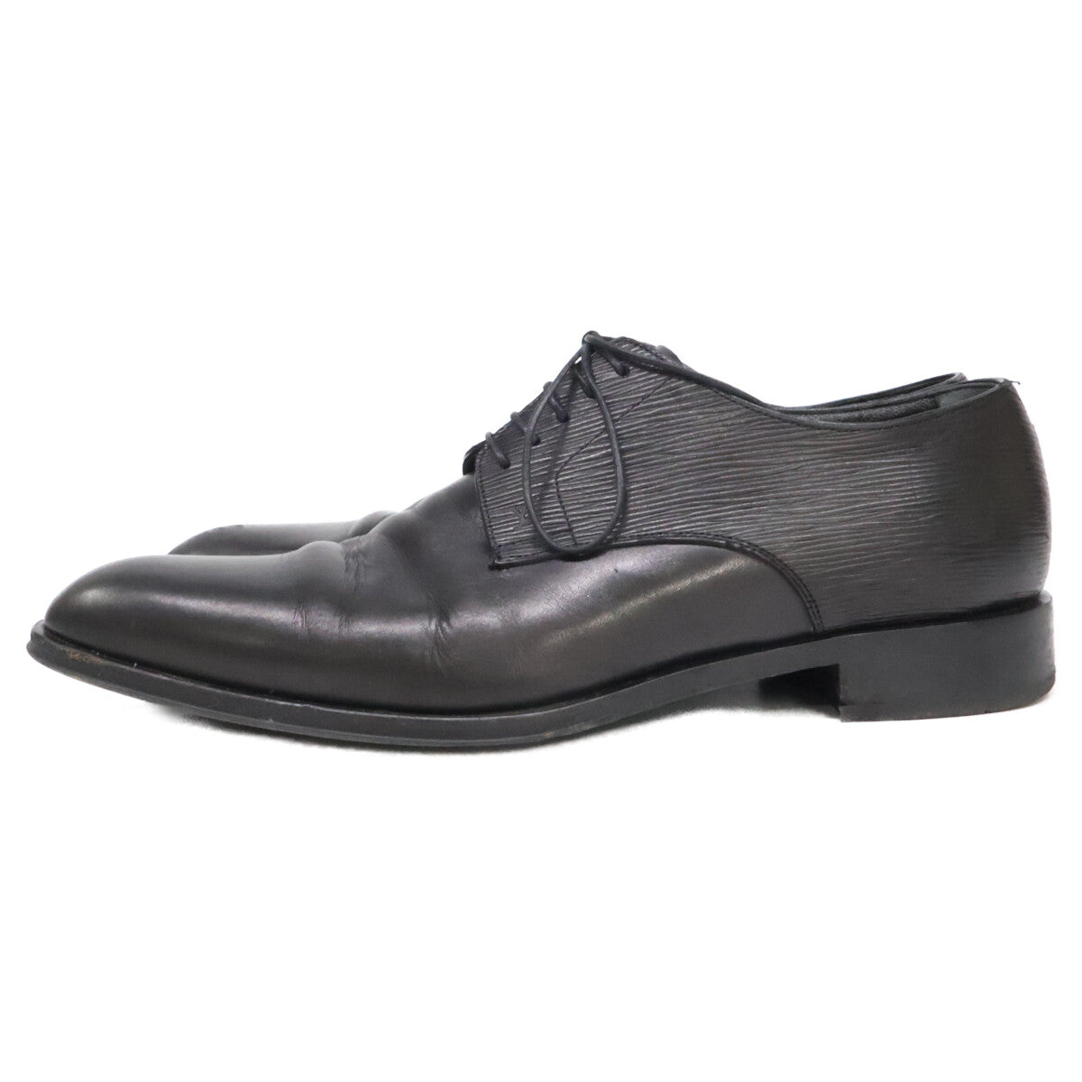 LOUIS VUITTON Wall Street Line Epi Derby Shoes Black Sneakers Size 8