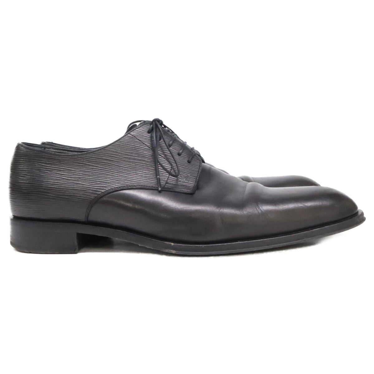 LOUIS VUITTON Wall Street Line Epi Derby Shoes Black Sneakers Size 8