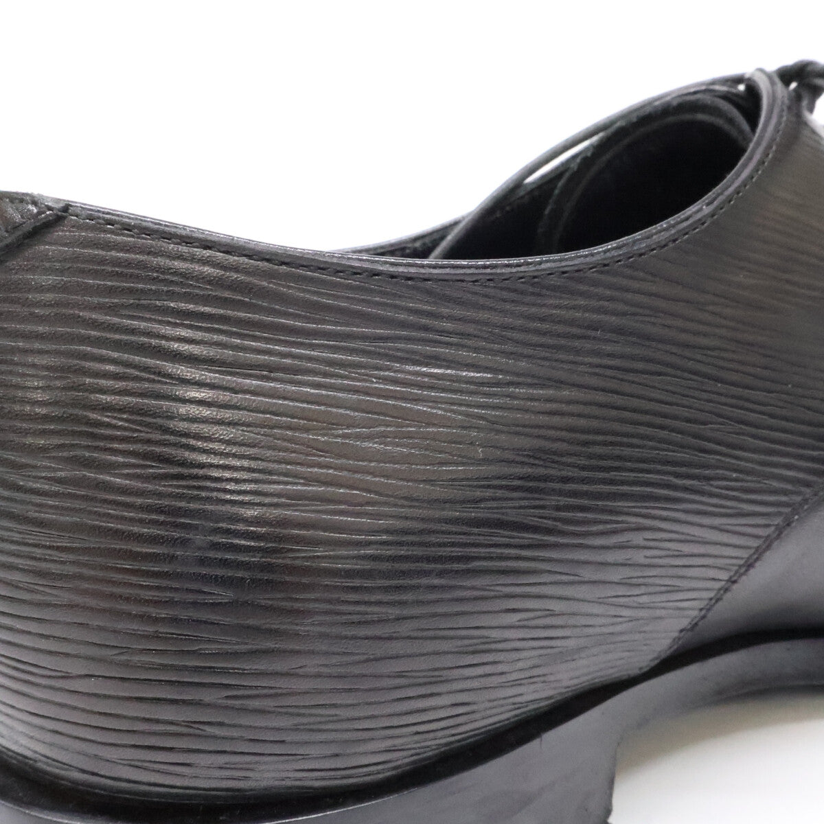 LOUIS VUITTON Wall Street Line Epi Derby Shoes Black Sneakers Size 8