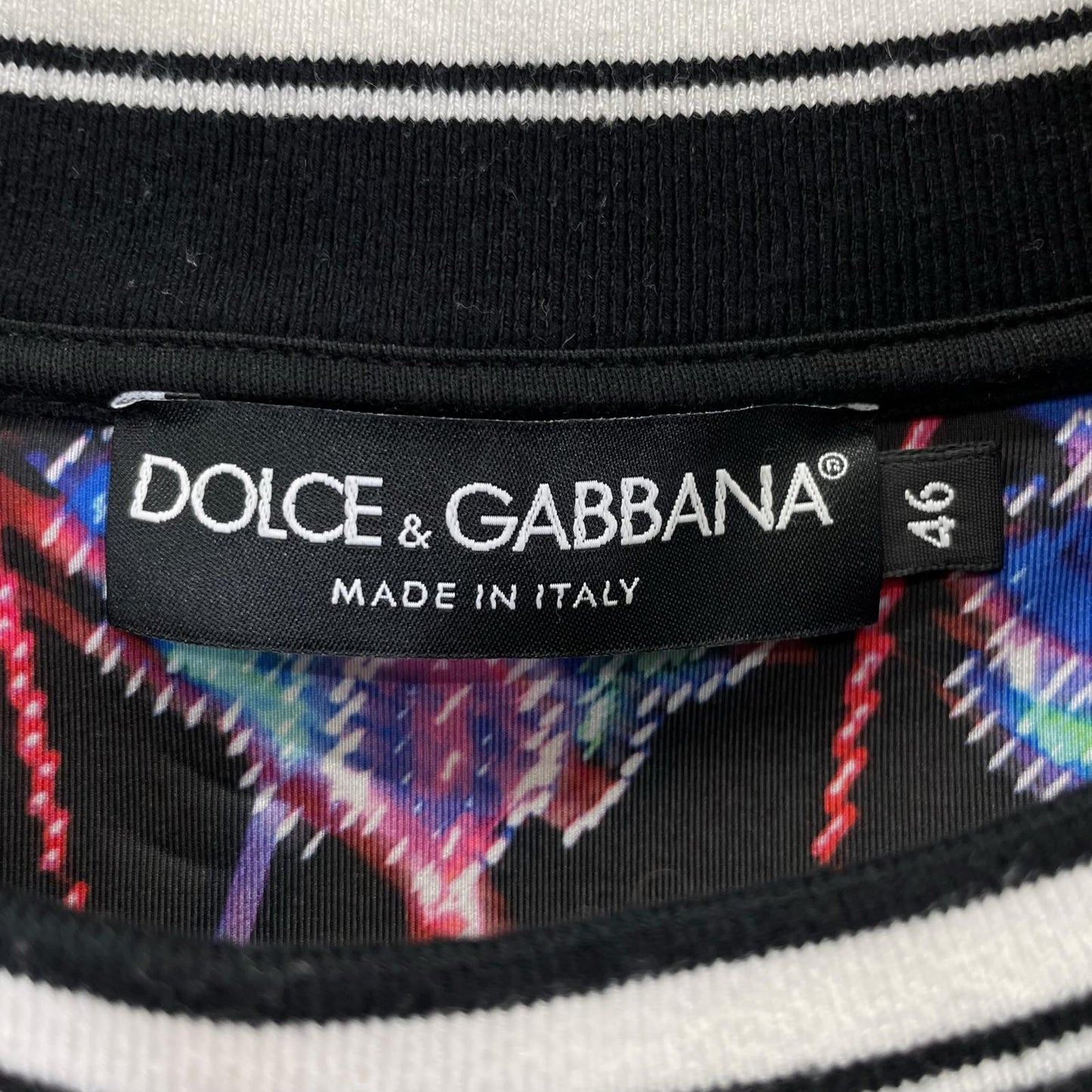 DOLCE&GABBANA Black All-Over Pattern Sweatshirt Size 46