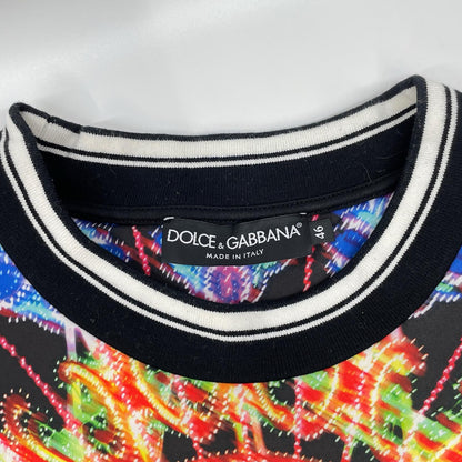 DOLCE&GABBANA Black All-Over Pattern Sweatshirt Size 46
