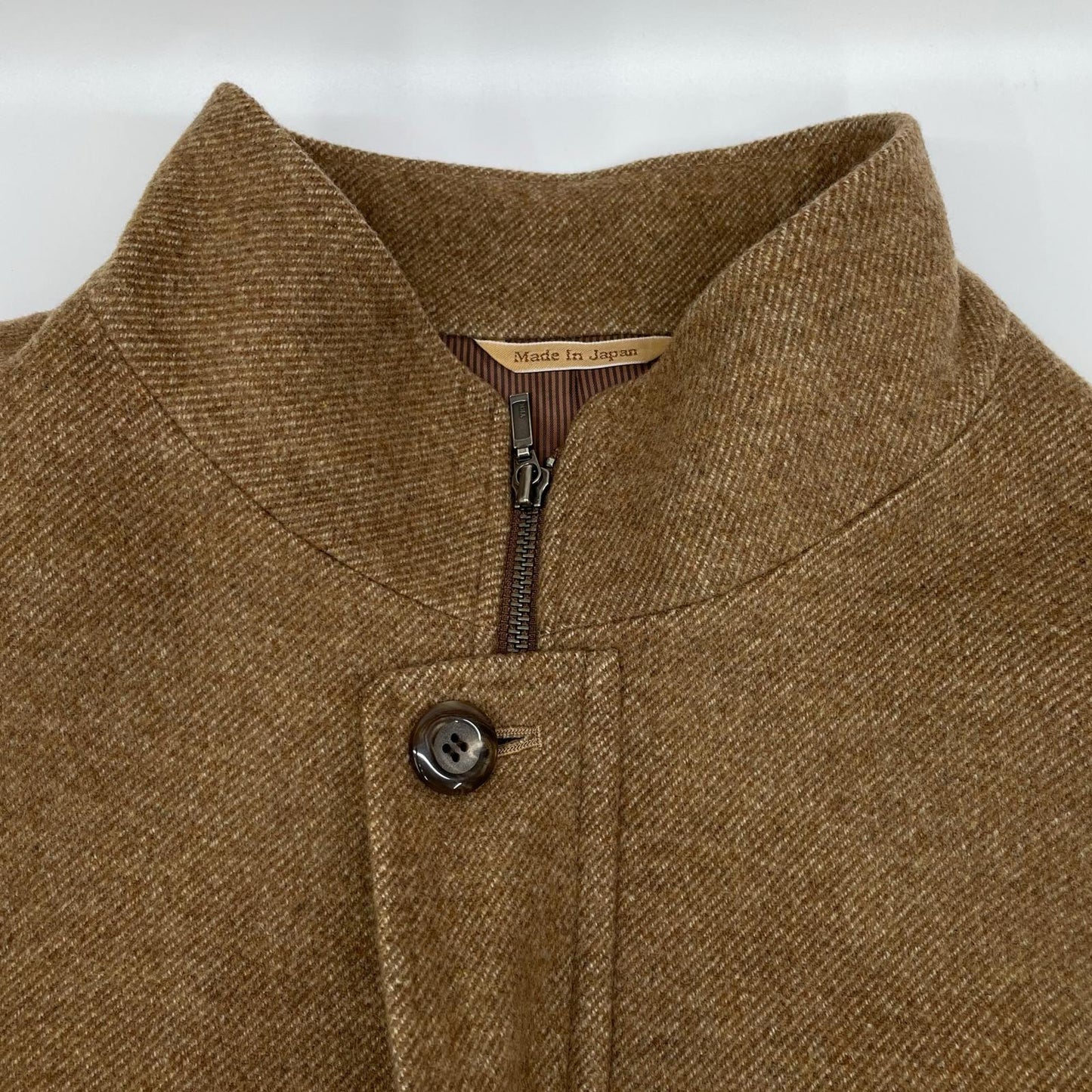 Kinloch Anderson Brown 100% Cashmere Zip Coat Size L