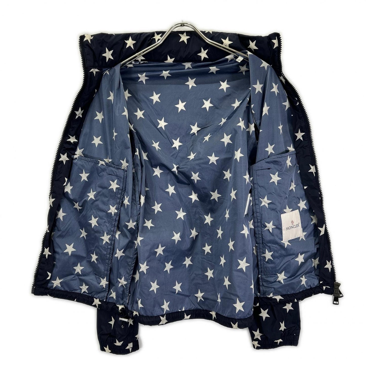 MONCLER Navy CAPBRETON Star Pattern Nylon Jacket