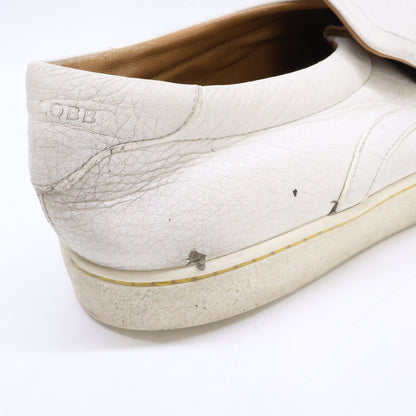 JOHNLOBB HAVEN 0318 Last Leather Slip-Ons White Size 11
