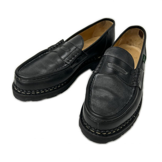 Paraboot REIMS Leather Penny Loafers Black Boots Size 6