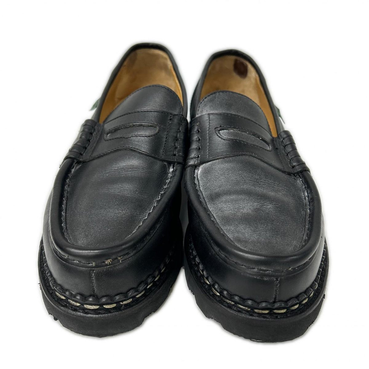 Paraboot REIMS Leather Penny Loafers Black Boots Size 6