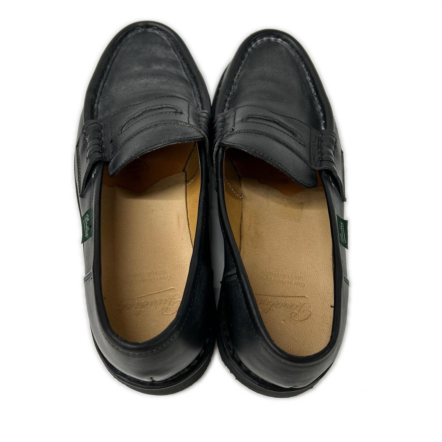 Paraboot REIMS Leather Penny Loafers Black Boots Size 6