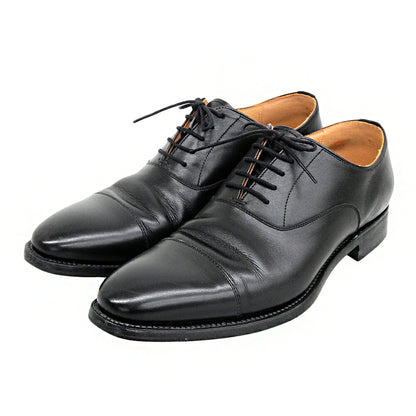 SCOTCH GRAIN Leather Cap-Toe Sneakers Black Size 25.0