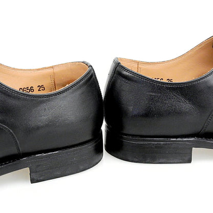 SCOTCH GRAIN Leather Cap-Toe Sneakers Black Size 25.0
