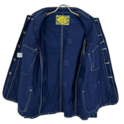 TCB JEANS&CO. Blue Cat Heart Stripe Denim Coverall Size 36