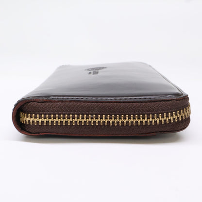 GANZO GUD2 Leather Round Zip Wallet Burgundy Size ONE SIZE