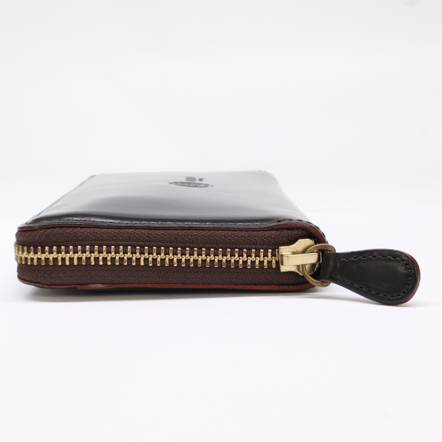 GANZO GUD2 Leather Round Zip Wallet Burgundy Size ONE SIZE