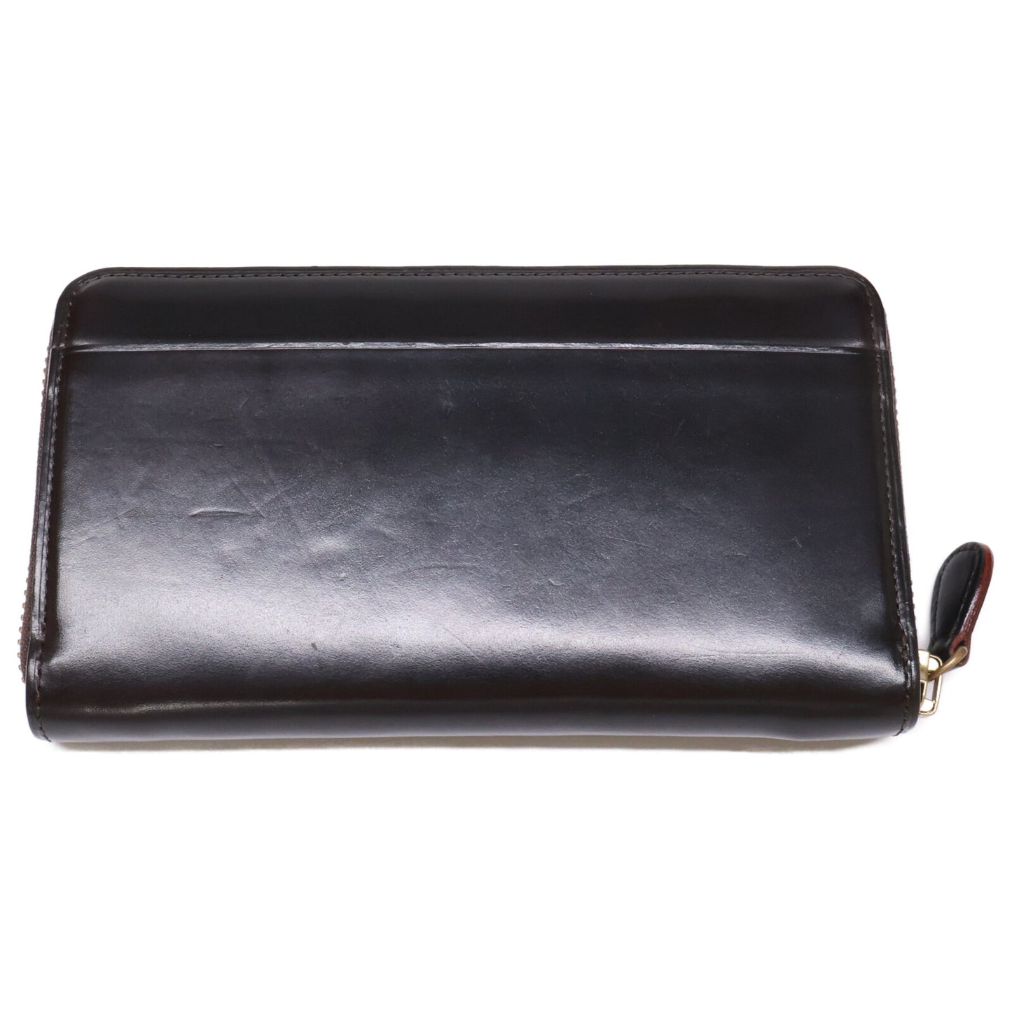 GANZO GUD2 Leather Round Zip Wallet Burgundy Size ONE SIZE
