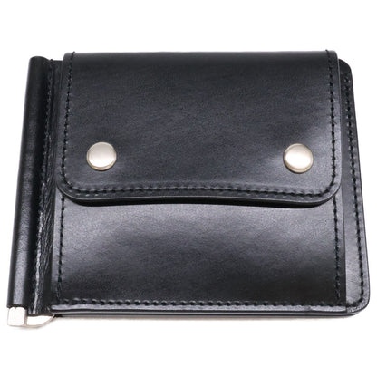 SLOW SO794J Bridle Leather Money Clip Black Wallet Size ONE SIZE