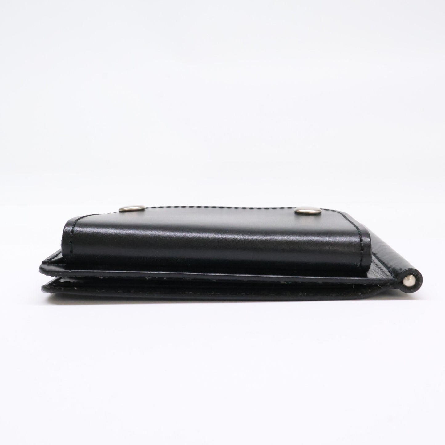 SLOW SO794J Bridle Leather Money Clip Black Wallet Size ONE SIZE