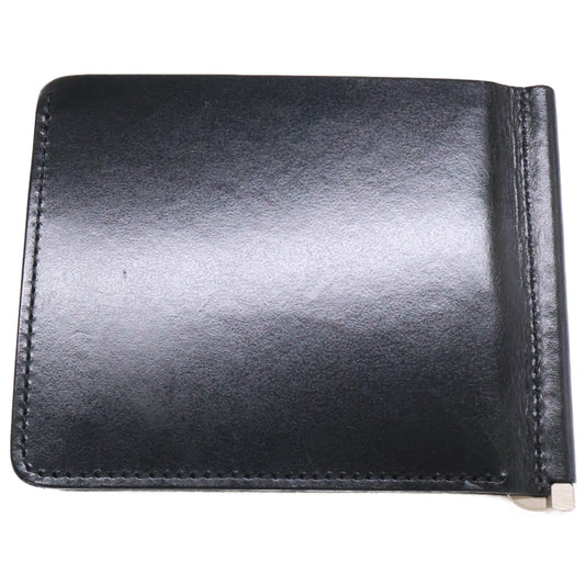 SLOW SO794J Bridle Leather Money Clip Black Wallet Size ONE SIZE