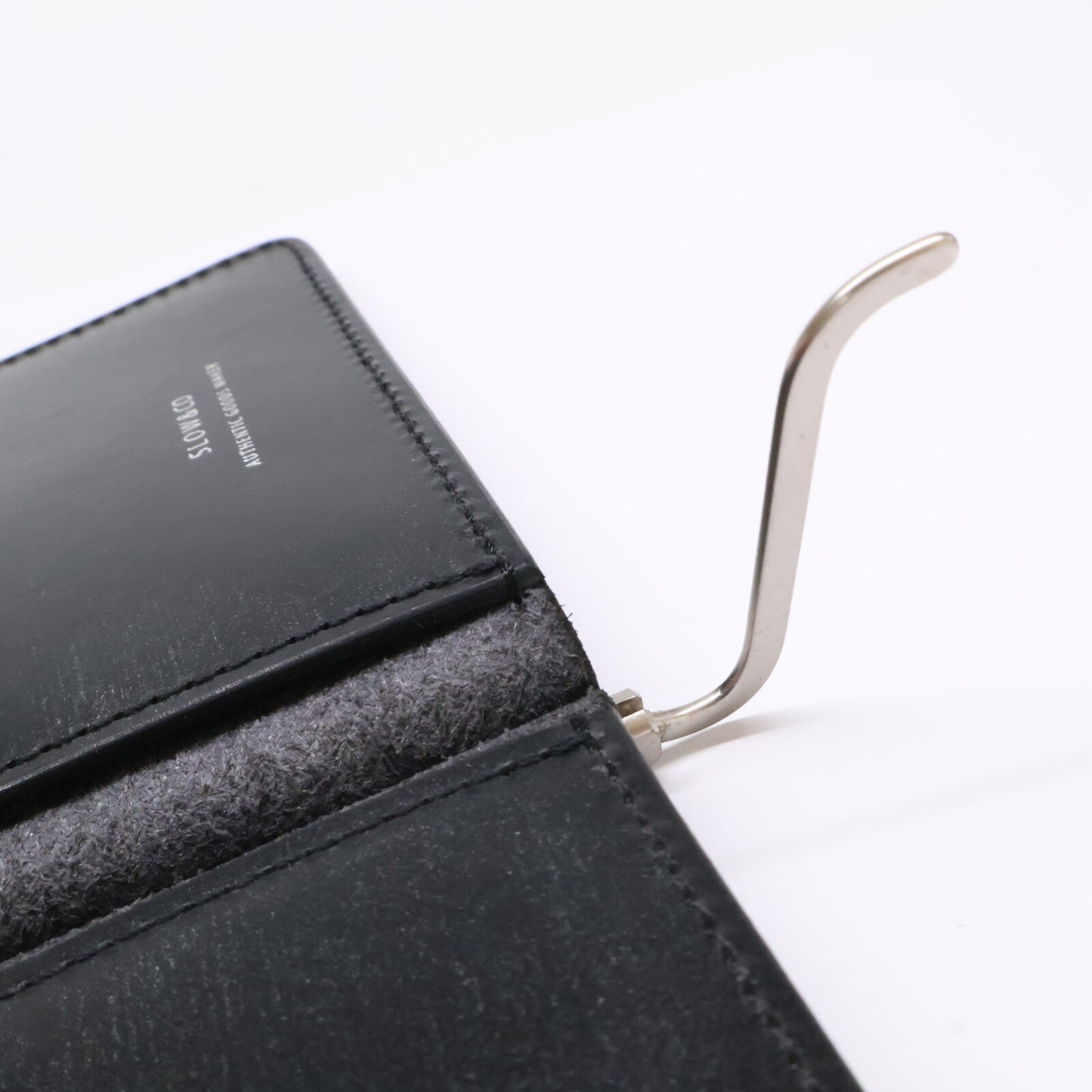 SLOW SO794J Bridle Leather Money Clip Black Wallet Size ONE SIZE