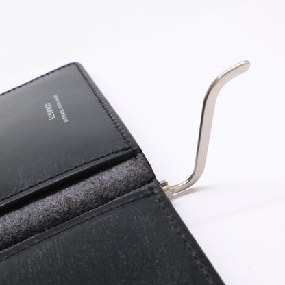 SLOW SO794J Bridle Leather Money Clip Black Wallet Size ONE SIZE