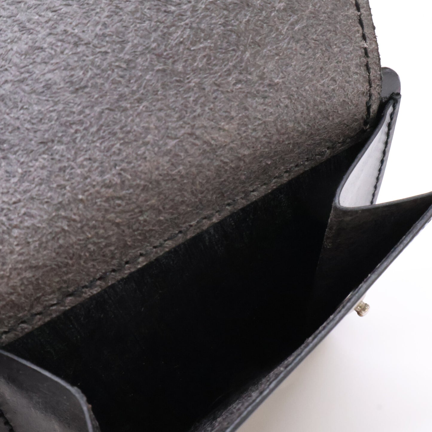 SLOW SO794J Bridle Leather Money Clip Black Wallet Size ONE SIZE