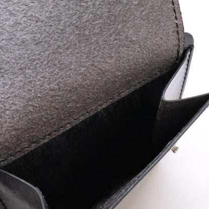 SLOW SO794J Bridle Leather Money Clip Black Wallet Size ONE SIZE