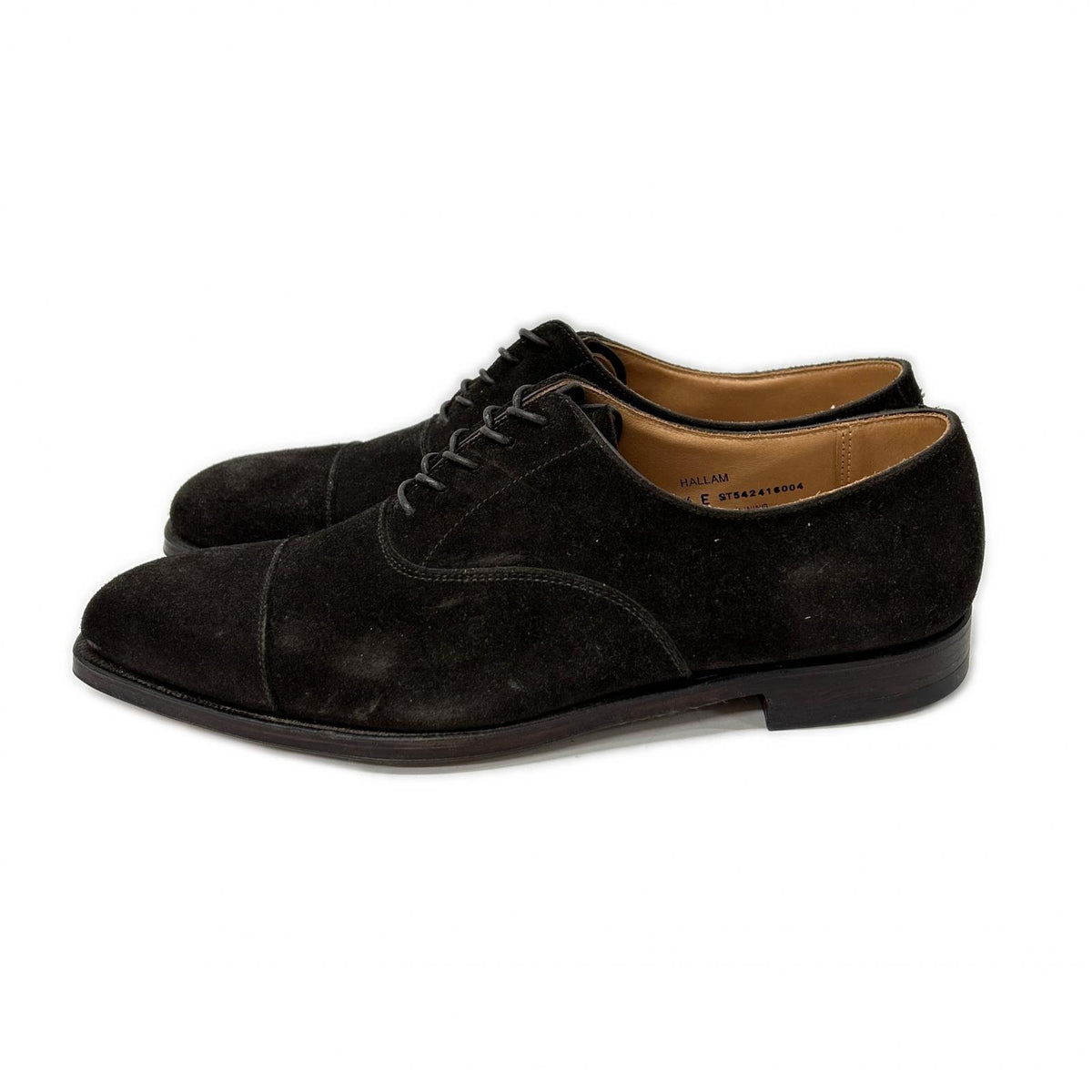 Crockett&Jones HALLAM Suede Straight Oxfords Espresso Sneakers Size 7