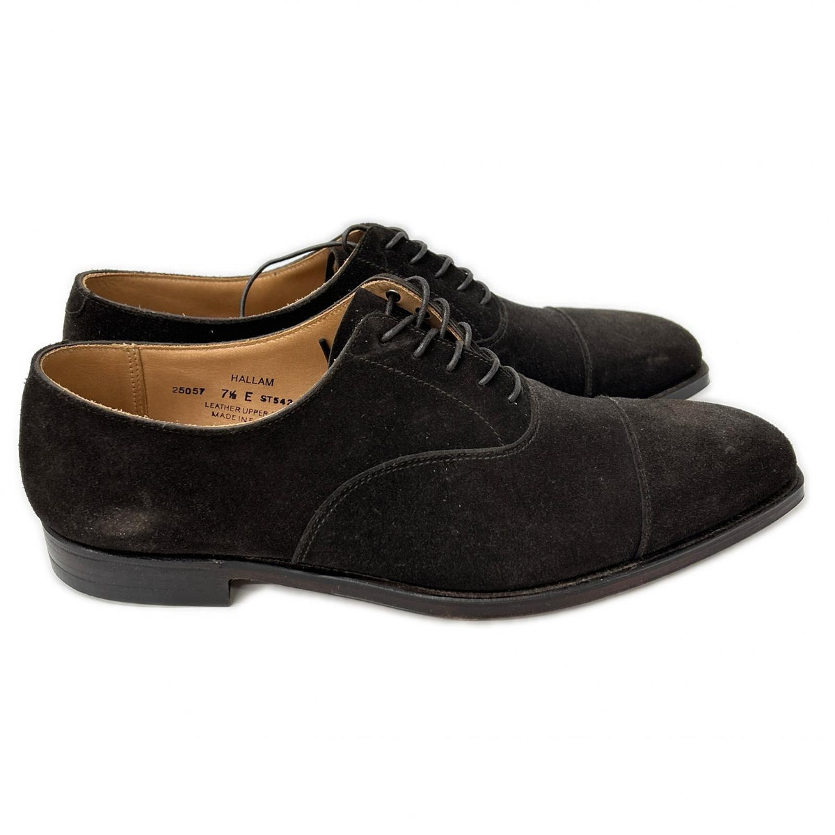 Crockett&Jones HALLAM Suede Straight Oxfords Espresso Sneakers Size 7