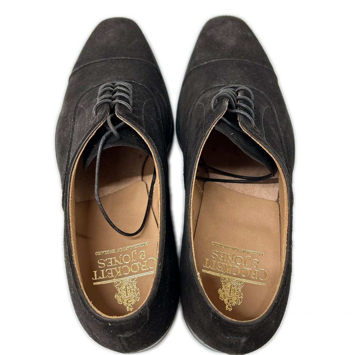 Crockett&Jones HALLAM Suede Straight Oxfords Espresso Sneakers Size 7