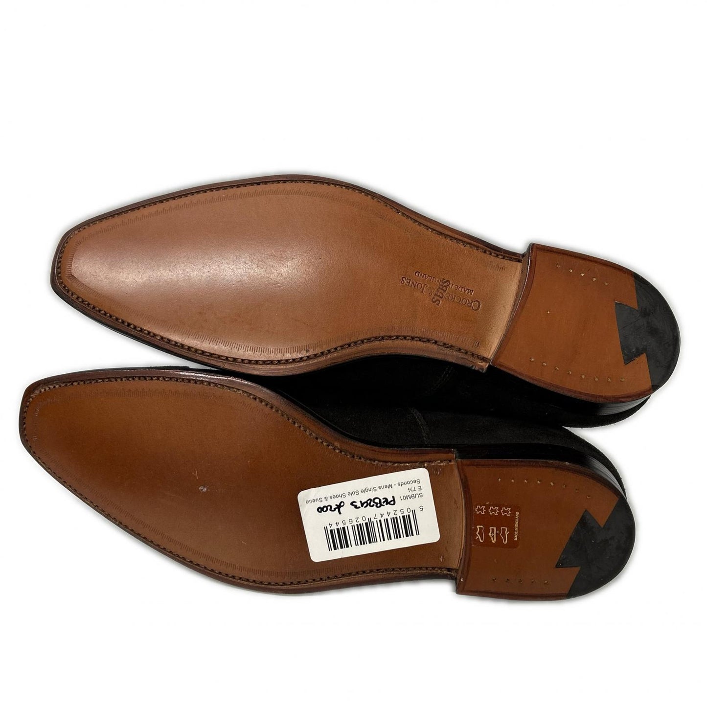 Crockett&Jones HALLAM Suede Straight Oxfords Espresso Sneakers Size 7