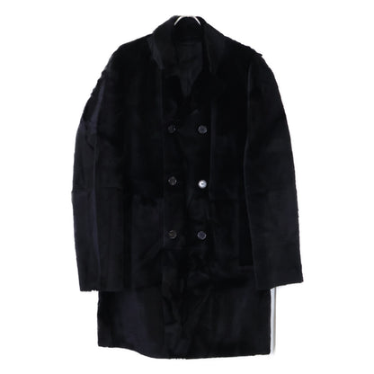 HUGOBOSS Kangaroo Leather Double Breasted Coat Black Size M