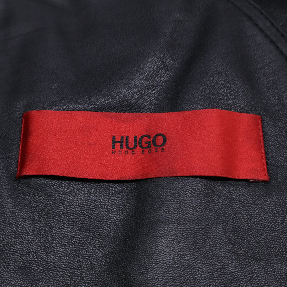 HUGOBOSS Kangaroo Leather Double Breasted Coat Black Size M