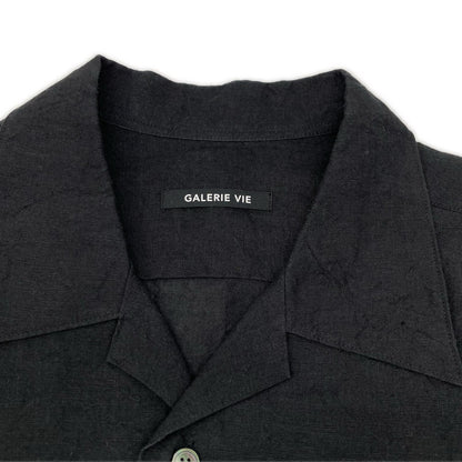 GALERIE VIE Random Linen Open Collar Shirt Black Size F
