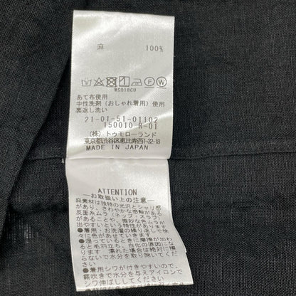GALERIE VIE Random Linen Open Collar Shirt Black Size F