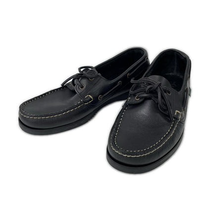 Paraboot BARTH Leather Deck Shoes Black Boots Size 7