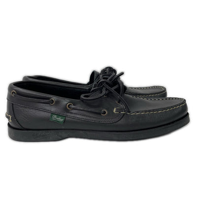 Paraboot BARTH Leather Deck Shoes Black Boots Size 7
