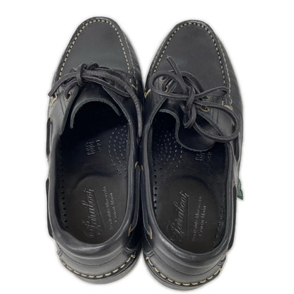 Paraboot BARTH Leather Deck Shoes Black Boots Size 7