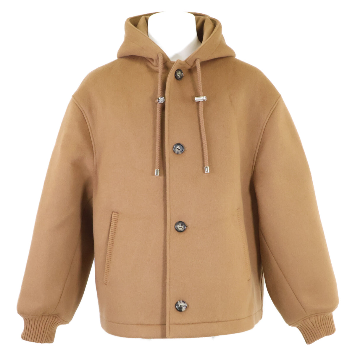 LOEWE H526Y01WCA Wool Hooded Jacket Brown Size 46